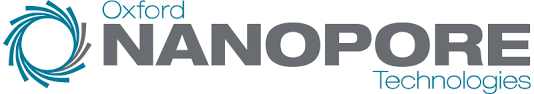 Oxford Nanopore Technologies logo with a circle with curved lines coming out out of the edge