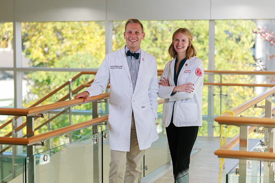Dr. Austin Williams with mentee and second-year medical student, Catherine Simon.