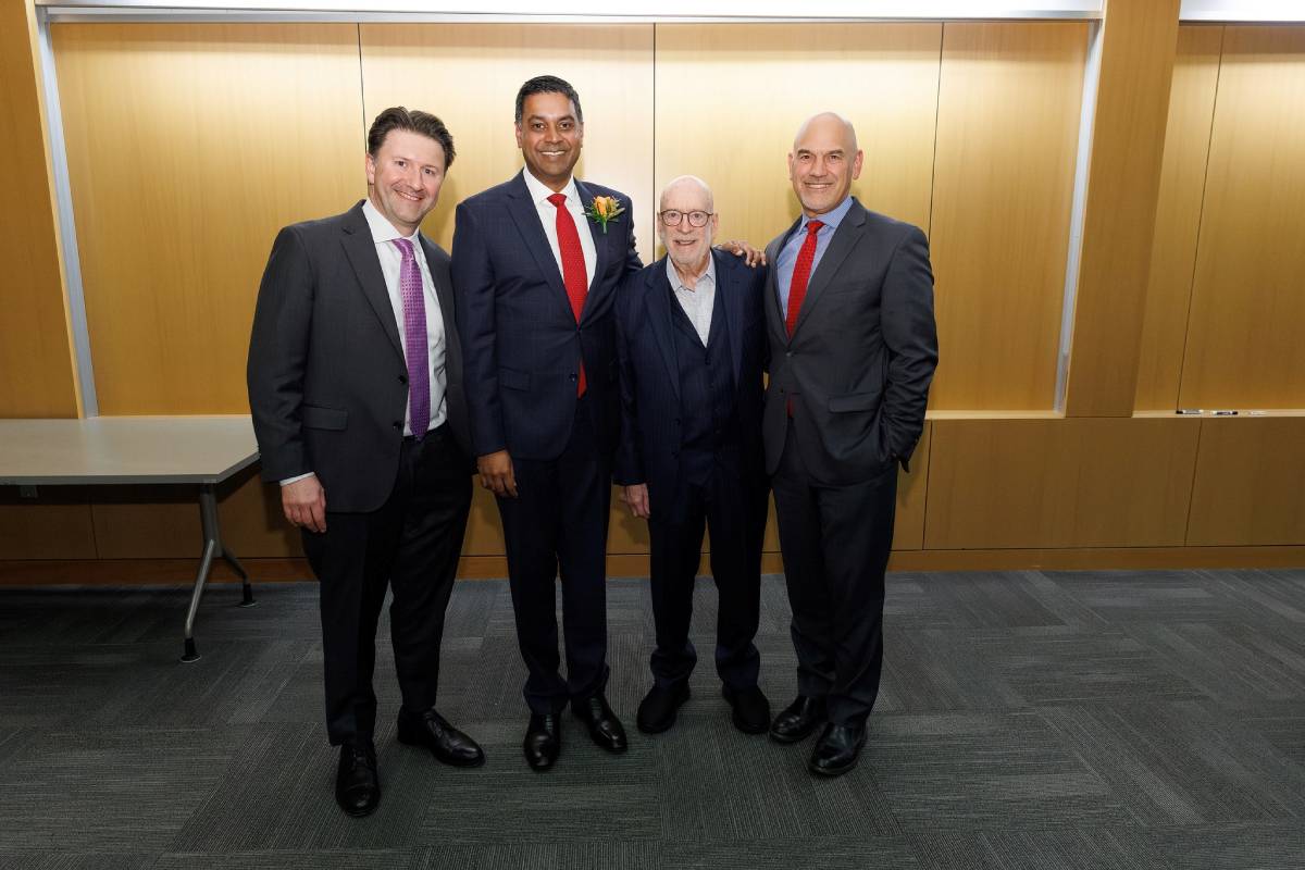 Jay Simhan, MD, FACS, installed as the inaugural Carol and Louis Della Penna Chair in Urologic Cancer Survivorship.