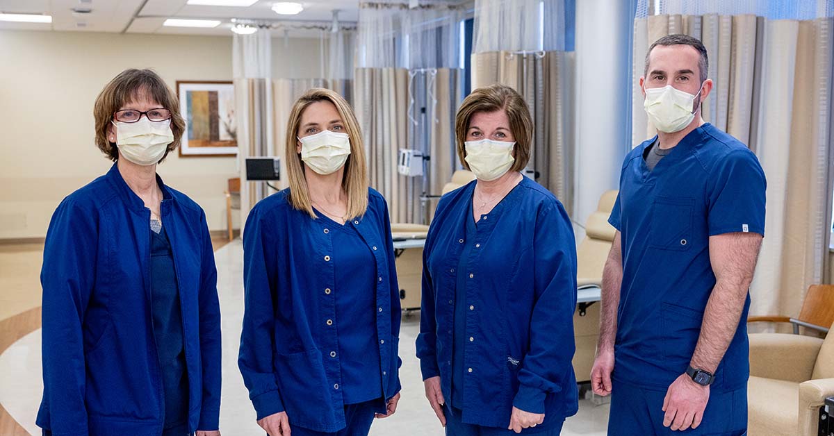 2021 Top Nurses (left to right), Kimberly Berman, Valerie Heron, Maureen Sims, and Nicolas Hoover