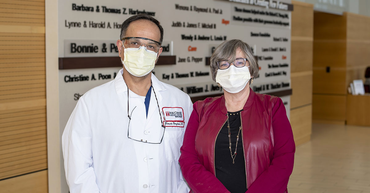 Dr. Hossein Borghaei, professor in the Department of Hematology/Oncology chief of Thoracic Medical Oncology and Dr. Linda Fleisher, co-leader for the initiative and associate research professor in the Cancer Prevention and Control Program at Fox Chase.