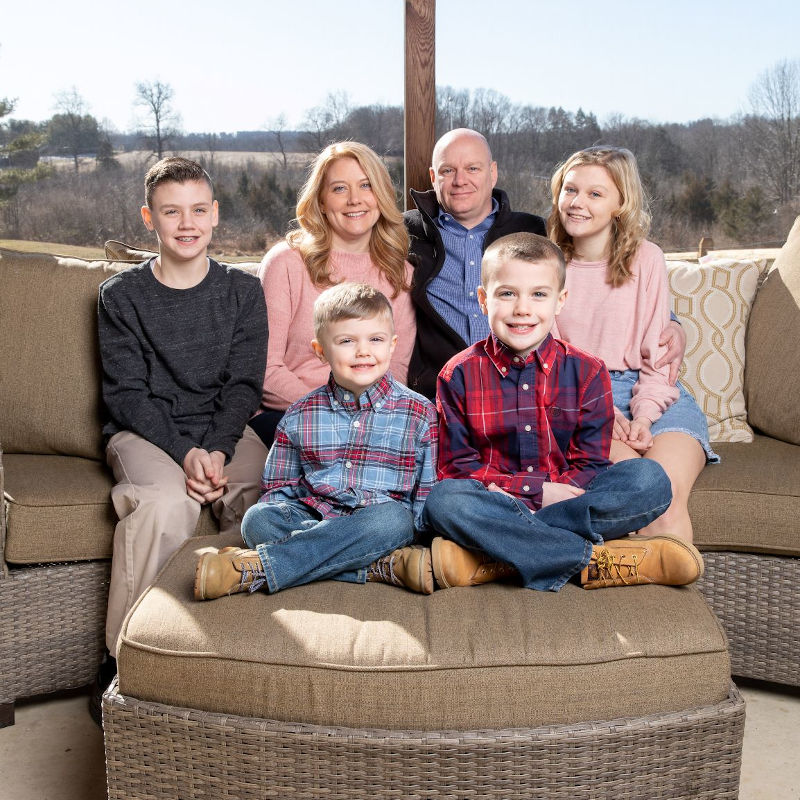 Angela Shammo with her husband and their children.