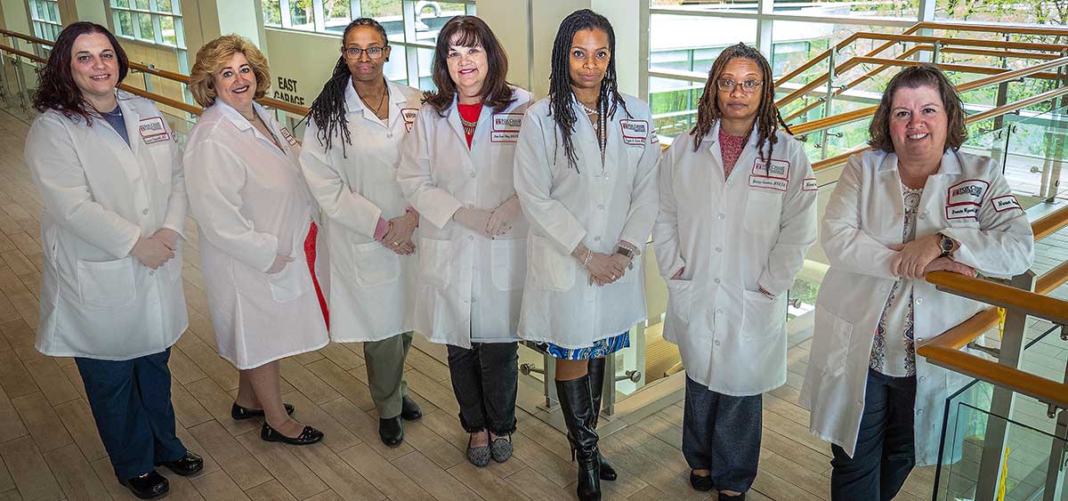 From Left:  Lauren Cappellitti, BSN, RN, CCM, Stacey Joseph, BSN, RN, Charvonne Riley,Eileen Fagan-Fittery, BSN, RN, CCM, ONC, Chrystal Lucas, MSN, BSN, CCM, 
Monique Goodman, MSN, RN, and Brenda Wysocki, BSN, RN