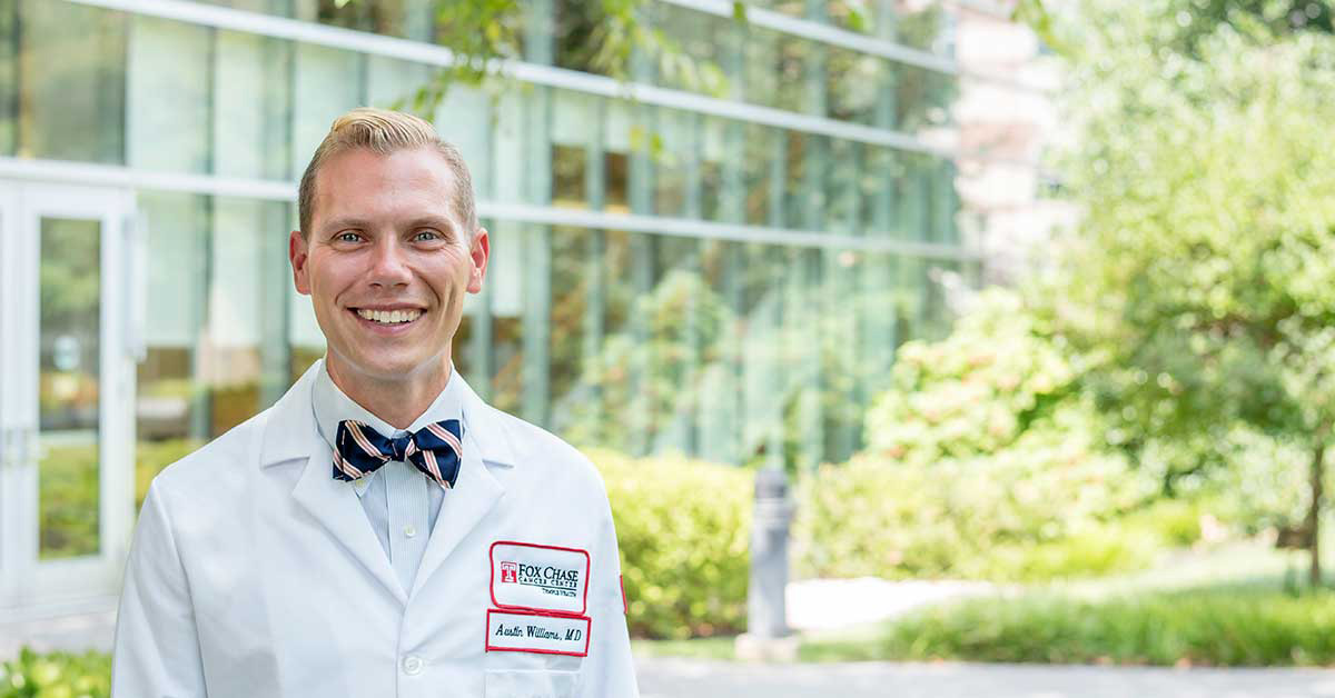 Austin D. Williams, MD, MSEd, as a surgeon in the Breast Cancer Program and an assistant professor in the Department of Surgical Oncology.