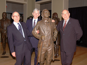 Left to right: Ernie Rose; Alfred Knudson, MD, PhD; Baruch Blumberg, PhD, 2004