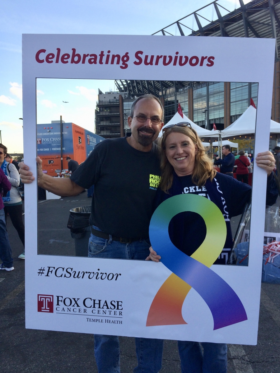 Colon cancer survivor Debbie Lech and her husband Claus attend Survivors' Day 2018 at Lincoln Financial Field. 