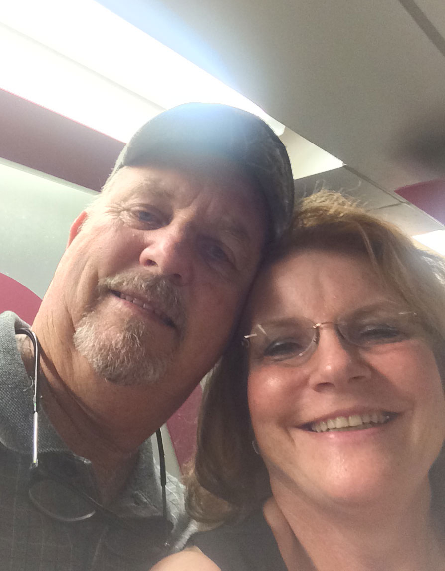 Denise and her husband took this photo to mark the moment Dr. Uzzo discharged her from Fox Chase.