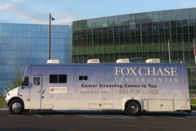 The Mobile Screening Unit, supported by the Flyers Wives Charities, enables Fox Chase to reach communities throughout the Greater Philadelphia region.