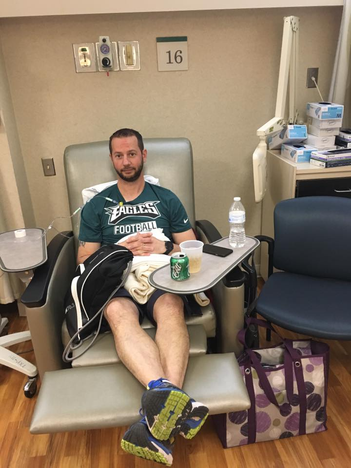 Nick receiving chemotherapy at Fox Chase.
