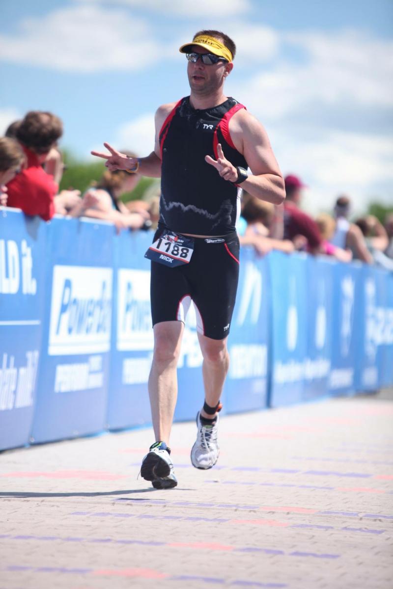 Nick Pifani running the Half Ironman.