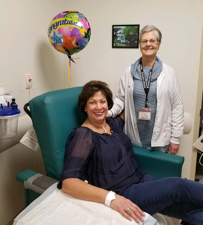 Ardelle Clarke during one of her treatments at Fox Chase Cancer Center.