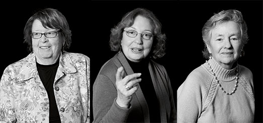 The Pioneers (Left to right: Jenny Glusker, Ann Skalka, & Mary Daly). Photos by: Jim Graham