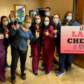 O'Farrell with her nursing team after ringing the bell at her last chemotherapy treatment.