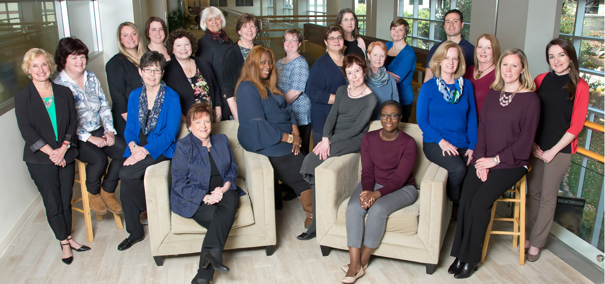 Row1: Nancy Nicotera, Monica Scanlan, Joanne Stein, Bonnie Carolan-McNulty, Carol Cherry, Kimberly Cobb;  Row 2: Susan Montgomery, Norma Fenerty, Meghan Brady, Peggy McGinn, Trish O’Brien, Megan Metzgar, Maria Kadlec;  Row 3: Eileen Seltzer, Caryn Vadseth, Jessie Schol, Debbie Scanlon