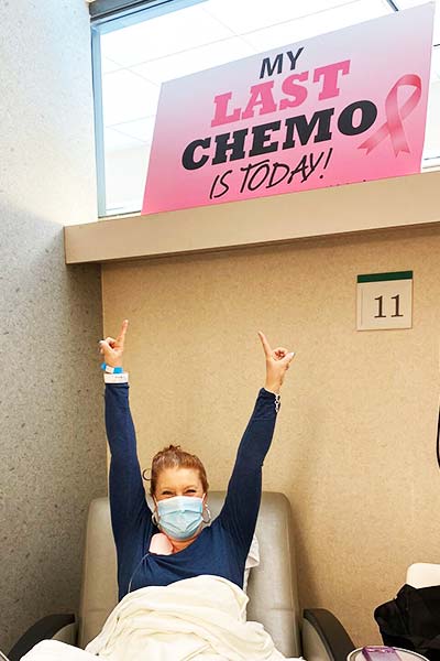 O'Farrell, excited to be finishing her last round of chemotherapy.