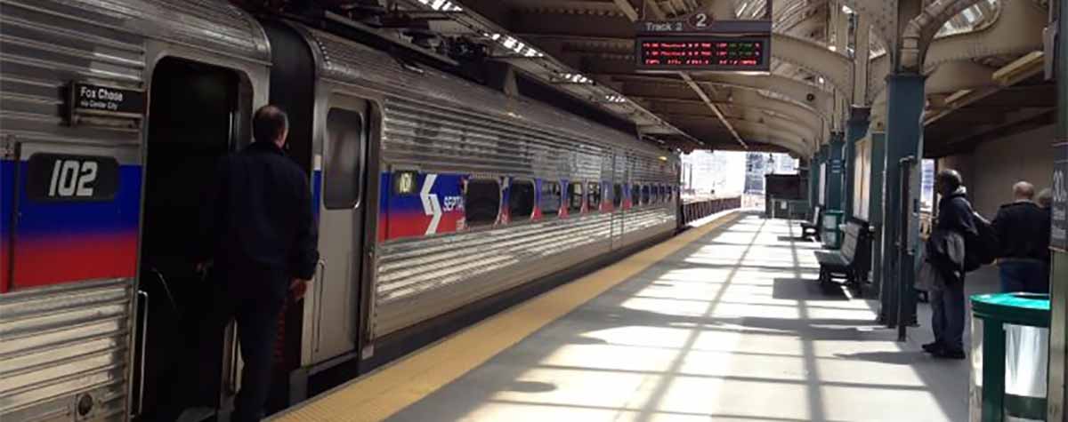 SEPTA commuter train platform