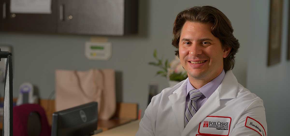 Matthew Zibelman, MD, assistant professor in the Department of Hematology/Oncology at Fox Chase Cancer Center, leads the multi-center trial of the combination of Axitinib and the PD-1 inhibitor Nivolumab. He will present the safety and early efficacy data for the phase I cohort as part of the ASCO 2019 annual meeting.
