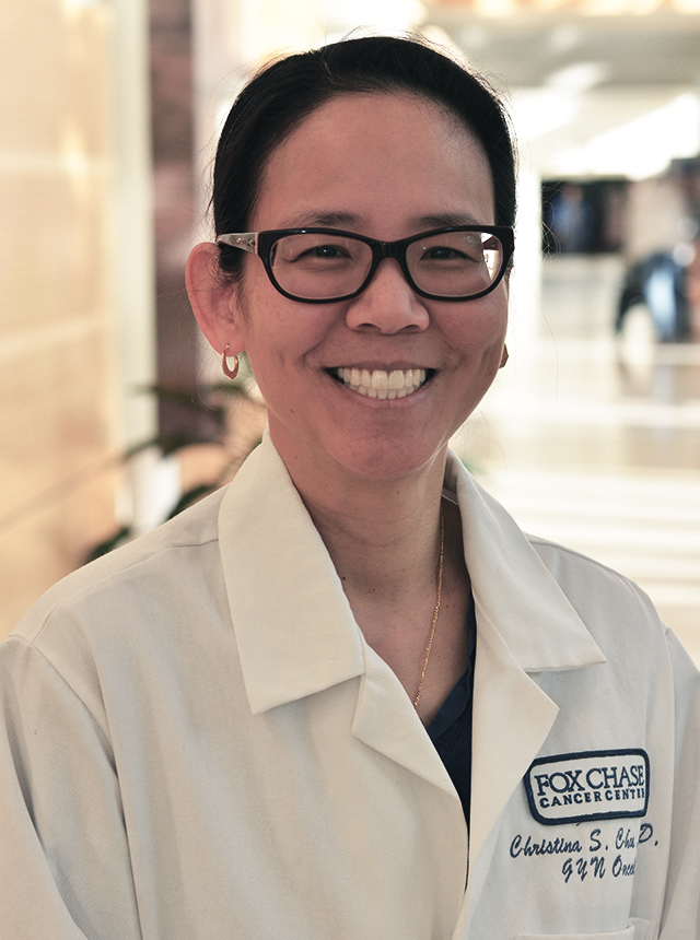 A portrait shot of a Fox Chase doctor, smiling at the camera.