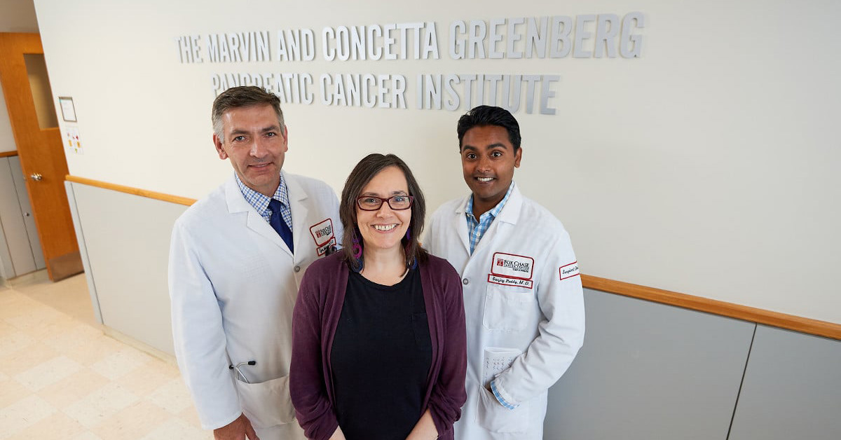 Since opening in September 2017, the Institute has been committed to pancreatic cancer breakthroughs under the direction of co-directors (pictured left to right) Igor Atsaturov, MD, PhD, Edna Cukierman, PhD, and Sanjay Reddy, MD, FACS.