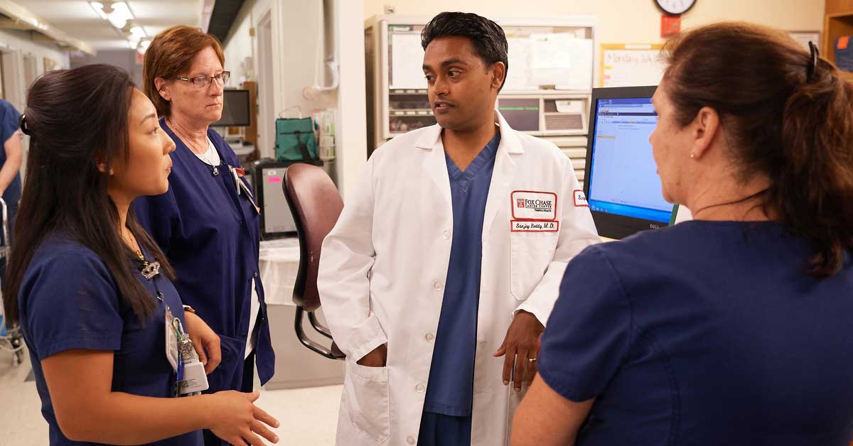 Sanjay S. Reddy, MD, FACS and the nurses at Fox Chase work together as a team to provide excellent care and personalized treatment to each patient. 