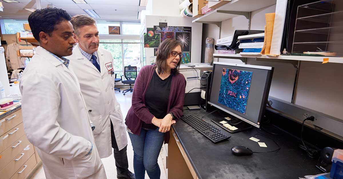 Edna Cukierman, PhD, researcher at Fox Chase Cancer Center and Co-Director, Marvin & Concetta Greenberg Pancreatic Cancer Institute, studies new treatment options for pancreatic cancer patients in her lab.