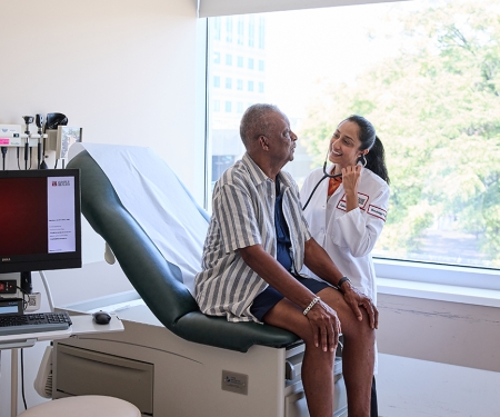 Dr. Padda with a patient