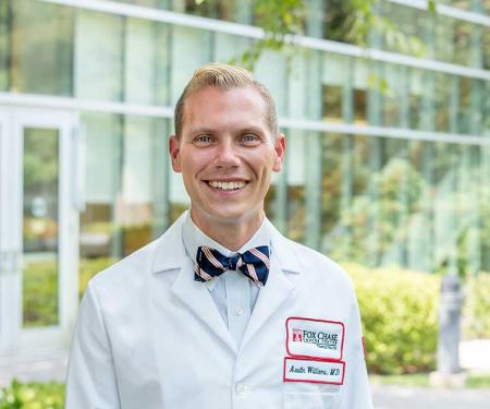 Austin D. Williams, MD, MSEd, as a surgeon in the Breast Cancer Program and an assistant professor in the Department of Surgical