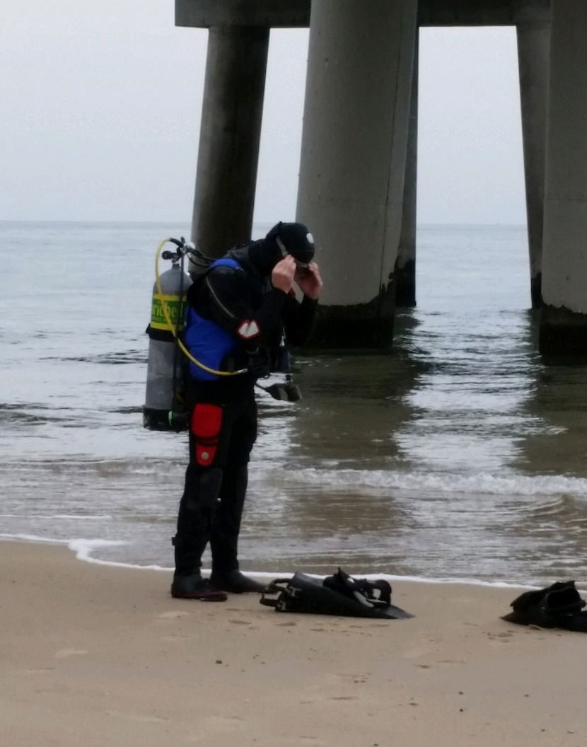 Tom geared up to do one of his favorite things - scuba diving